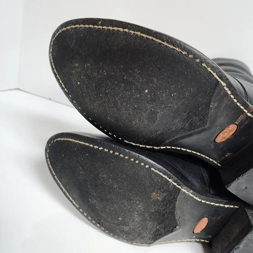DURANGO LEATHER UPPER ROUND TOE SIDE ZIPPER BOOT